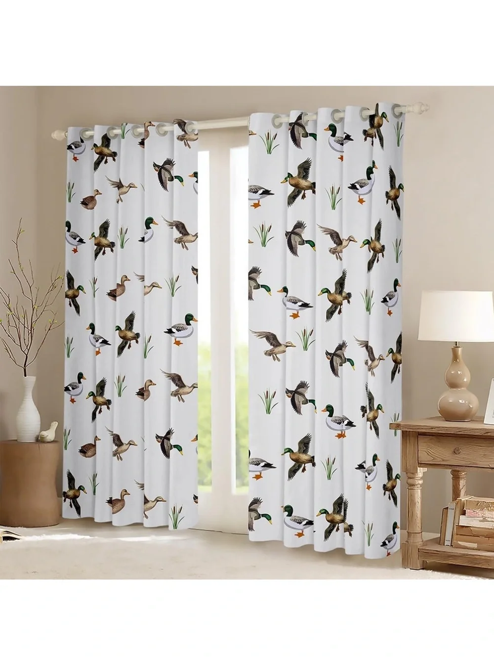 Mallard Duck Curtains 2 Panels 52 x 63 Inch